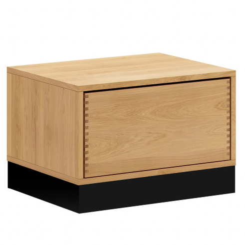 63,8 cm Lysolieret Just Wood Push Snedker Bænk inkl. 1 skuffe - 40 cm dybde og sort sokkel