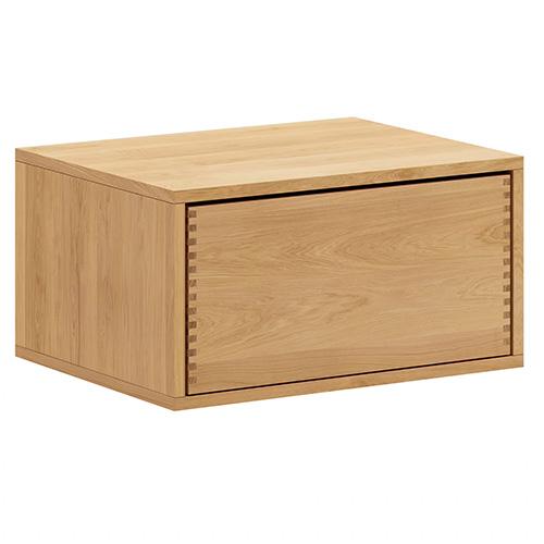 63,8 cm Lysolieret Just Wood Push Snedker Bænk inkl. 1 skuffe - 40 cm dybde og eg sokkel