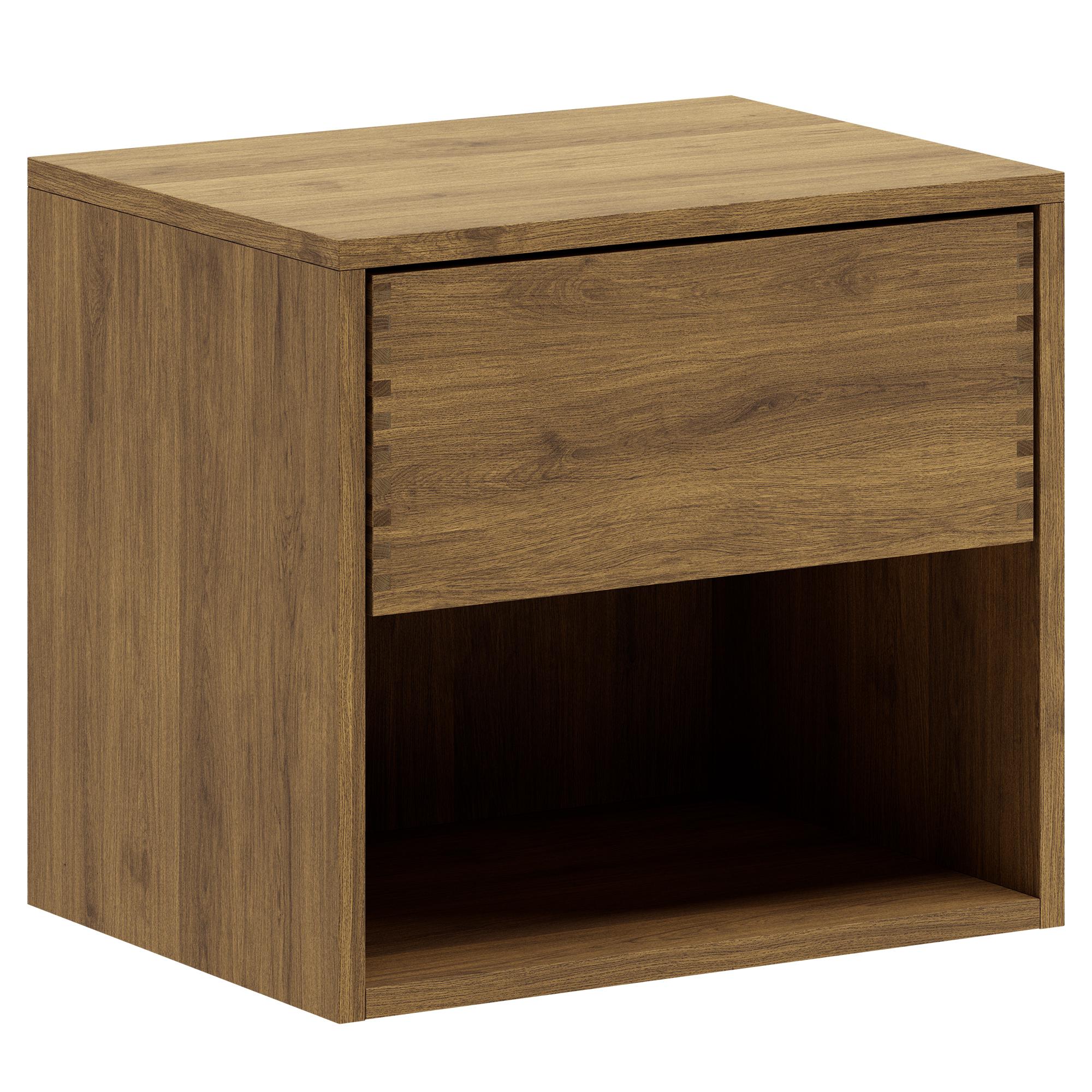50 cm Mörkoljad Just Wood Sängbord m/1 låda