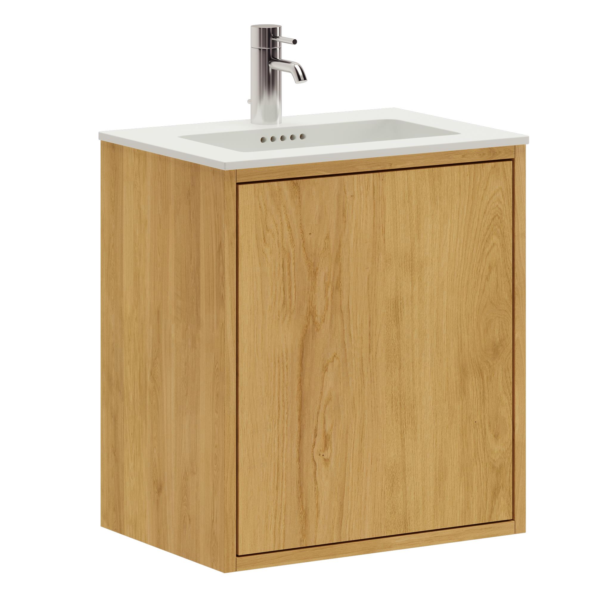 50 cm Just Wood Slim bathroom cabinet with 1 door