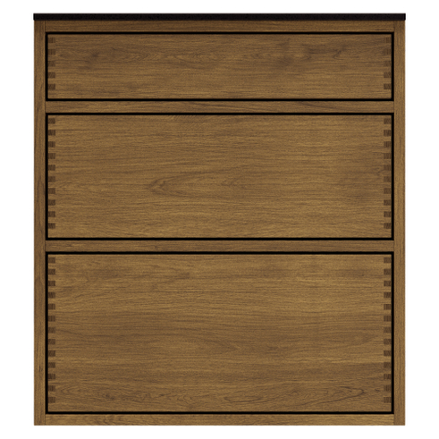 60 cm Mørkolieret Just Wood Push front til opvaskemaskine