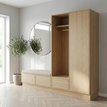 Lysolieret Just Wood Garderobe - Dybde 60 cm