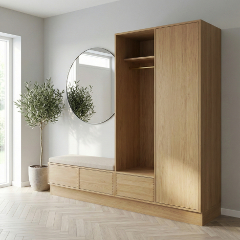 Naturolieret Just Wood Garderobe - Dybde 60 cm