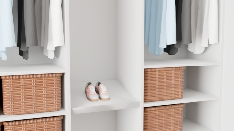 Celebert Skohylde 56,8 x 50,3 cm Silver front - Hvid - Højde 5 cm