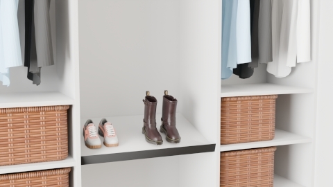 Celebert Skohylde 76,8 x 50,3 Silver front - Hvid - Højde 5 cm