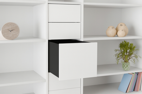 Celebert Elan Indvendig skuffe - Fuldudtræk m/ Push to open - Hvid - Højde 28,4 cm