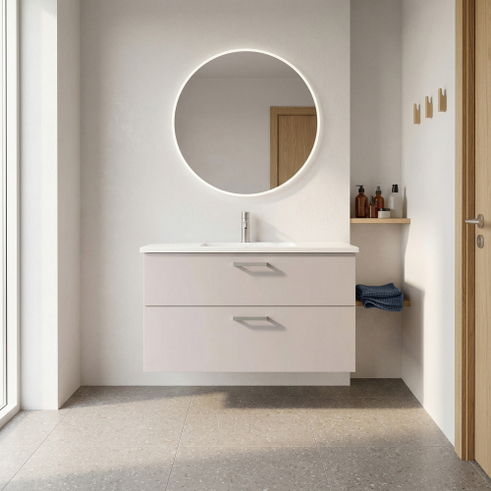 Kitchn Badsæt B:102 cm hvid marmorvask<br>Vælg mellem flere fronter