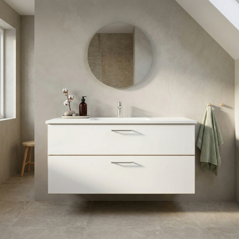 Kitchn BADSÆT 122 CM Hvid Marmorvask