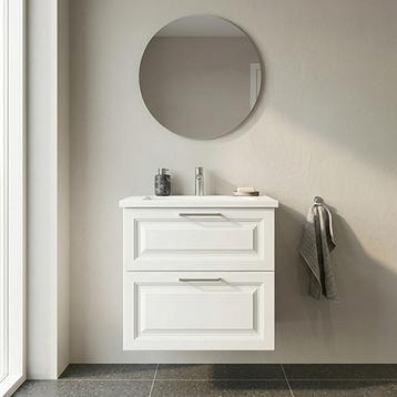 Badsæt B:62 cm med hvid marmor vask  Vælg mellem flere fronter