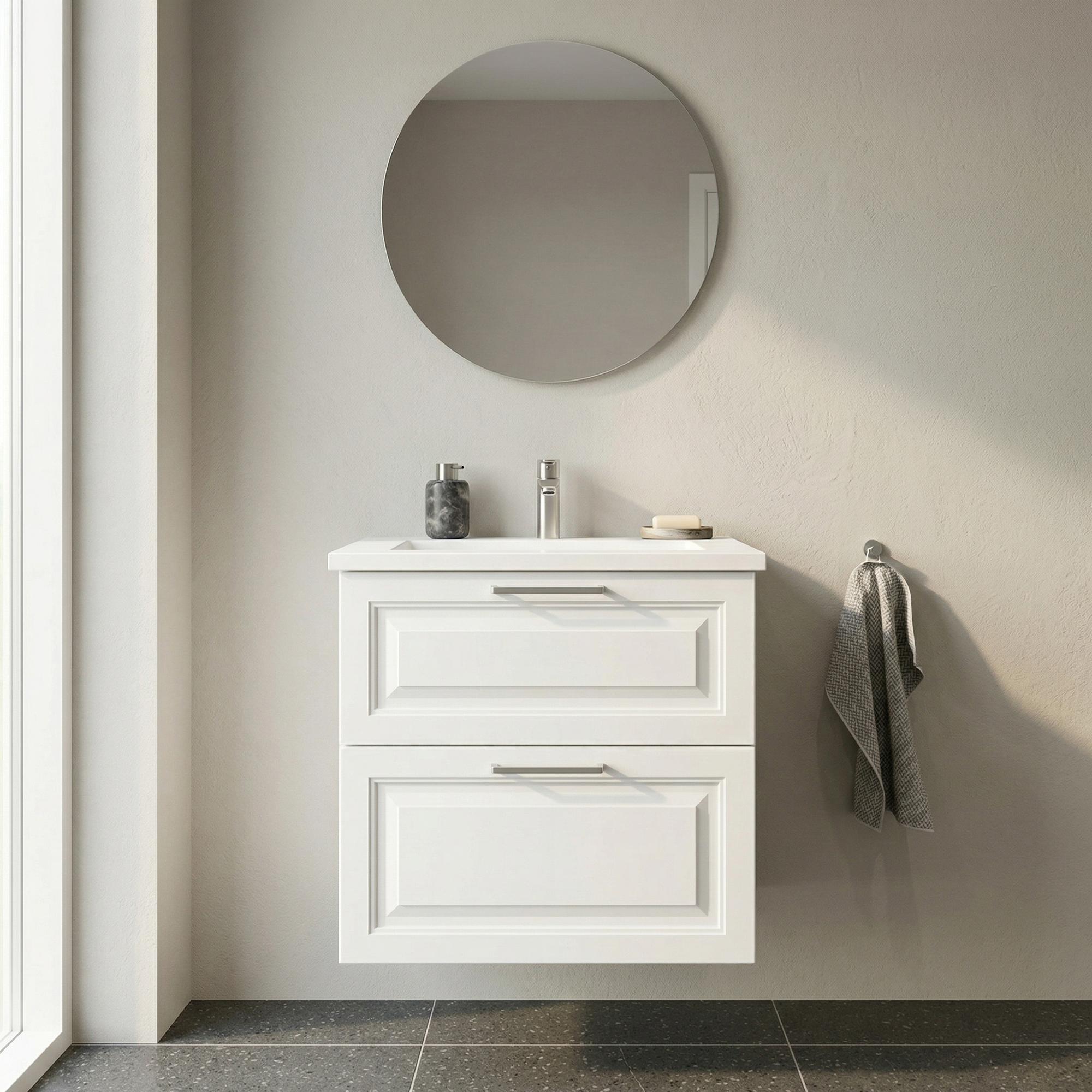 BADESETTT 62 CM Hvit Marmor vask