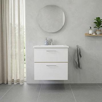 Badsæt B:62 cm med hvid marmor vask  Vælg mellem flere fronter