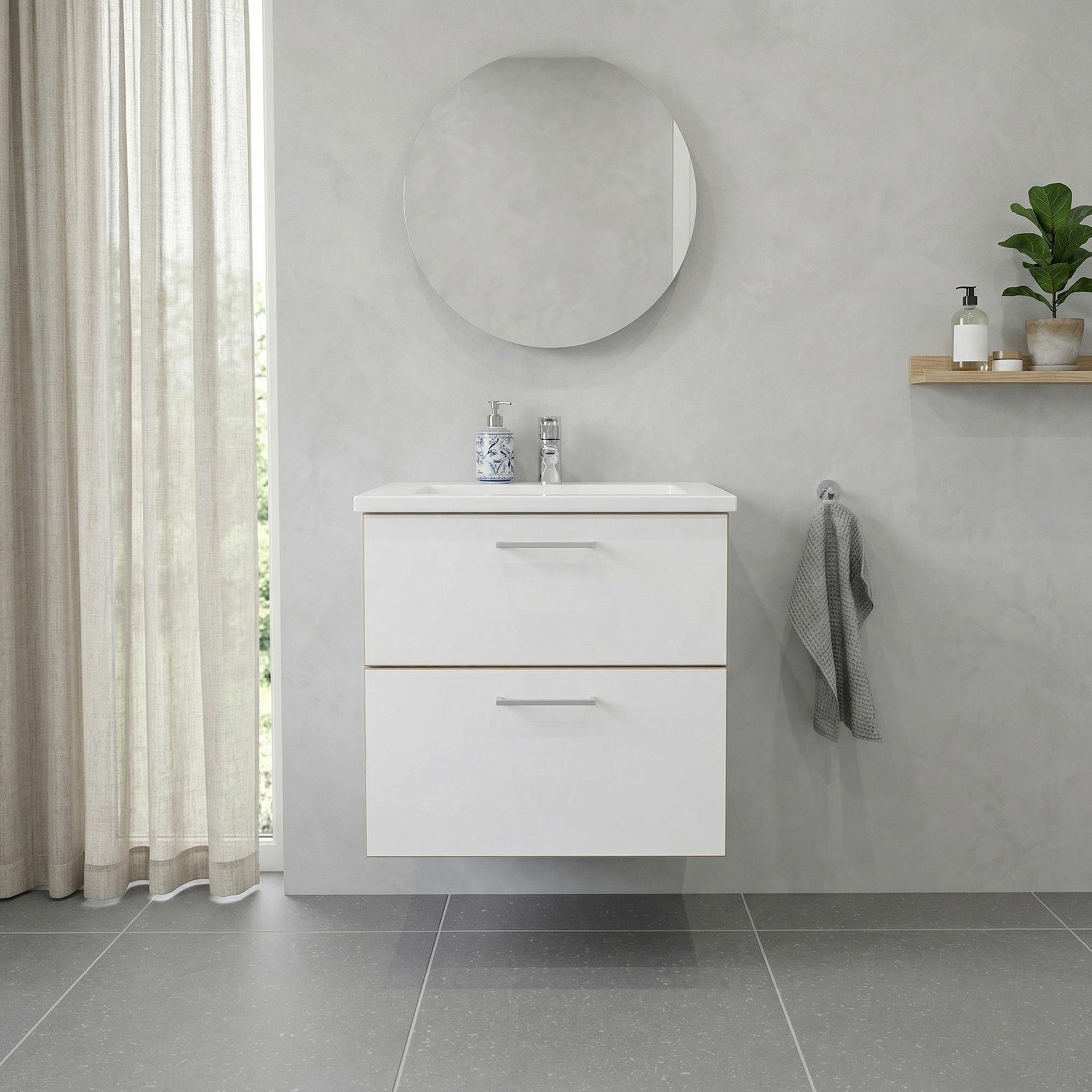 BADESETTT 62 CM Hvit Marmor vask