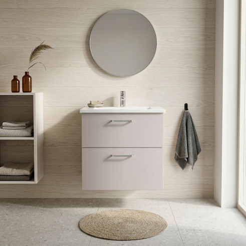 Kitchn Badsæt B:62 cm med hvid marmor vask <br>Vælg mellem flere fronter