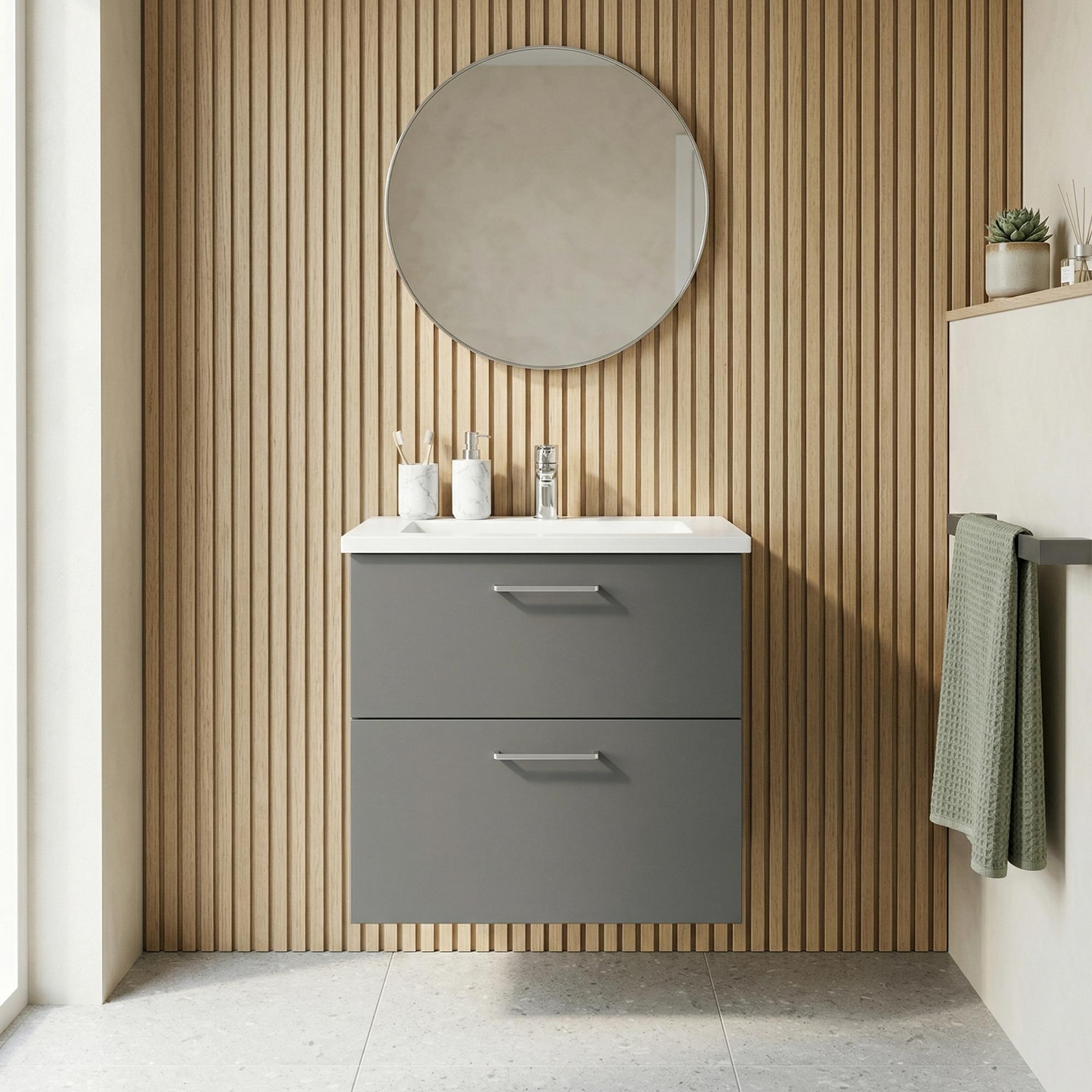 BADESETTT 62 CM Hvit Marmor vask