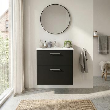 Badsæt B:62 cm med hvid marmor vask  Vælg mellem flere fronter