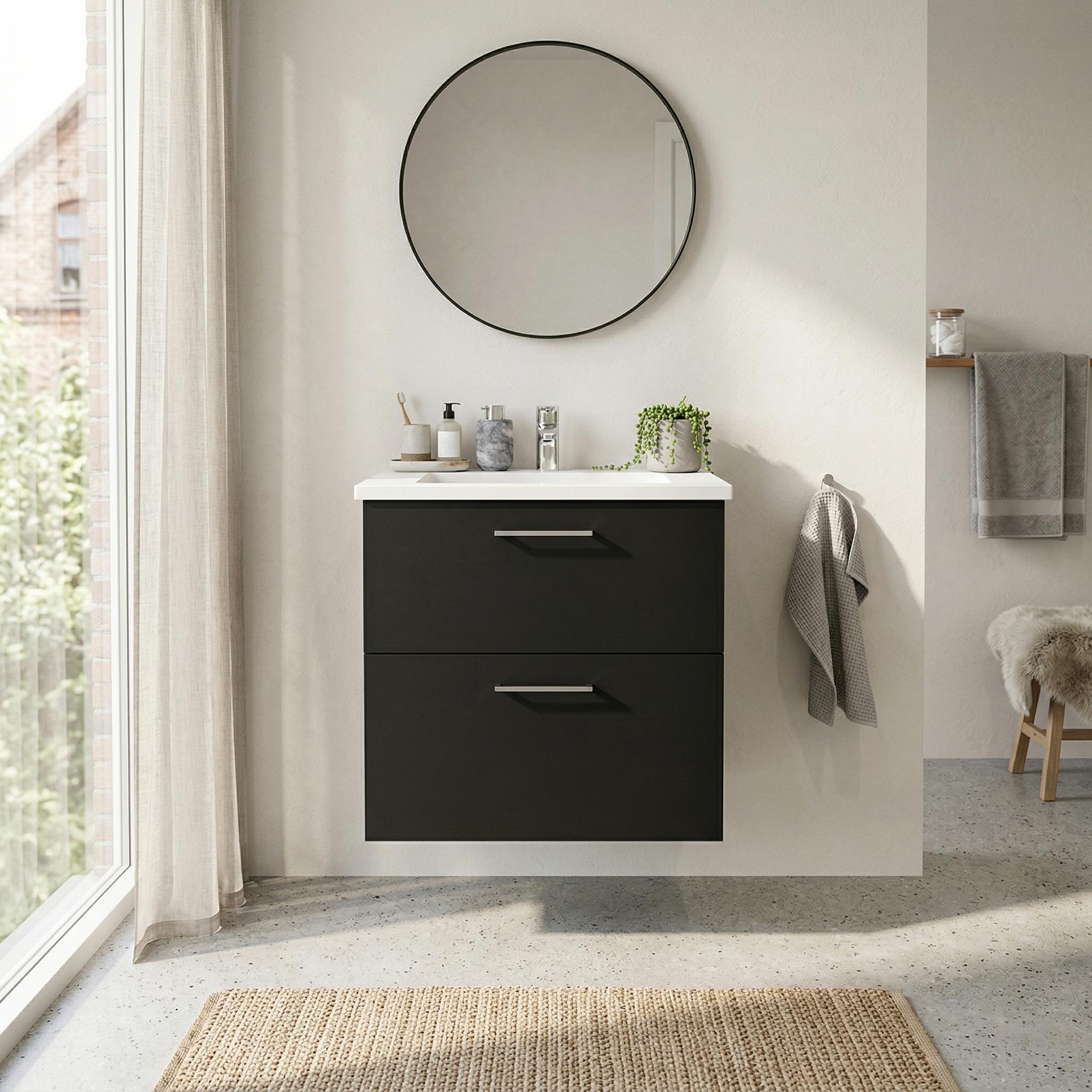 BADESETTT 62 CM Hvit Marmor vask