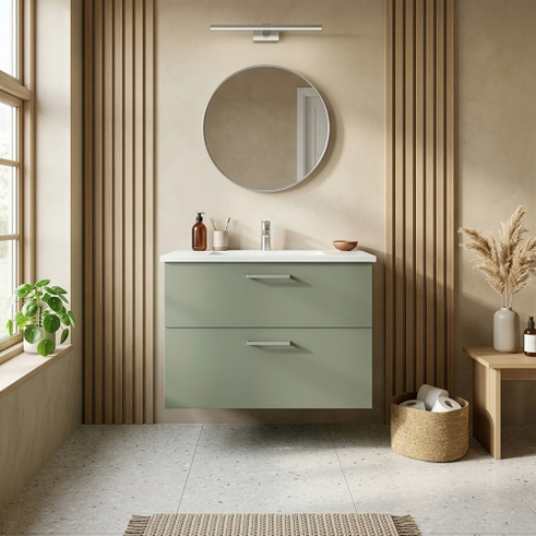 Kitchn  Badsæt B:82 cm med hvid marmorvask<br>Vælg mellem flere fronter