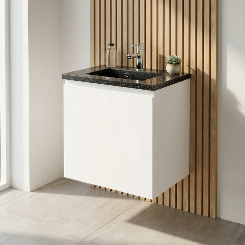 Multi-Living Hvid grebsfri small bad underskab med 1 låge og vaskebordplade