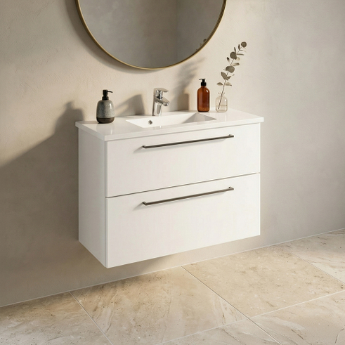 Multi-Living Medium bad underskab med 2 skuffer og vaskebordplade