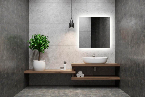 Multi-Living Firkantet spejl B: 1000 x H: 800mm, med LED back light