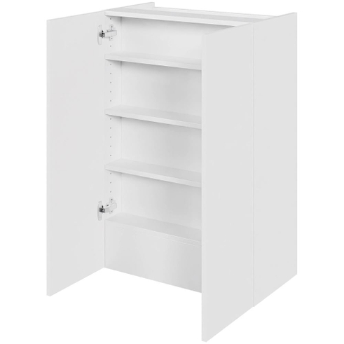 Multi-Living Køkken emhættereol i Malet Hvid Front høj H: 89,6 cm D: 34,0 cm - 2 låger inklusiv 3 hylder samt 1 fast bund - Bredde: 60 cm