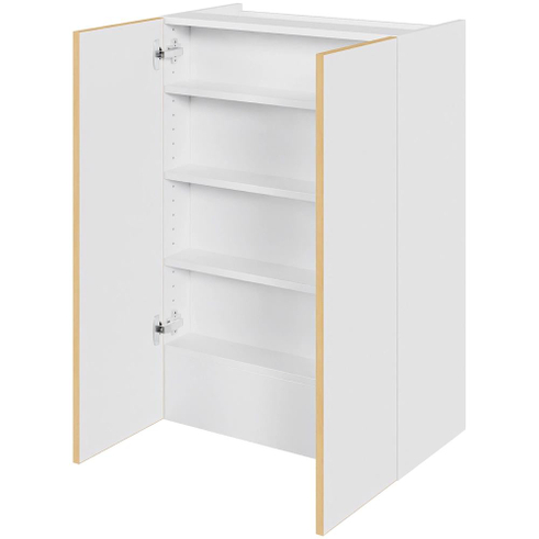 Multi-Living Køkken emhættereol i White/Oak Line høj H: 89,6 cm D: 34,0 cm - 2 låger inklusiv 3 hylder samt 1 fast bund - Bredde: 60 cm