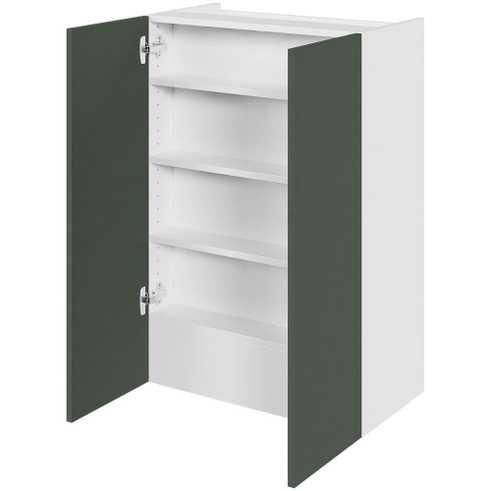 Multi-Living Køkken emhættereol i Cibo Verde høj H: 89,6 cm D: 34,0 cm - 2 låger inklusiv 3 hylder samt 1 fast bund - Bredde: 60 cm