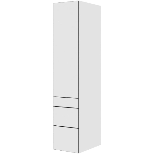 Kjøkkengarderobe i Hvit/Sort linje H: 195,2 cm D: 60,0 cm - 1 dörfront og 3 skuffer full uttrekk/soft close - Bredde: 40 cm