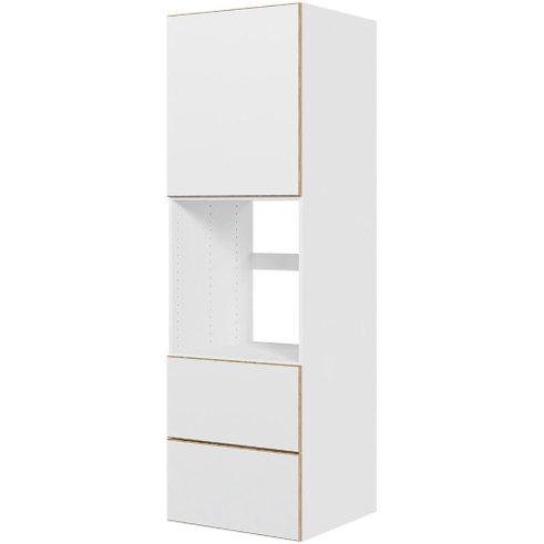 Multi-Living Køkken indbygningsskab i London til ovn H: 195,2 cm D: 60,0 cm - 2 skuffer deludtræk/softluk - Bredde: 60 cm