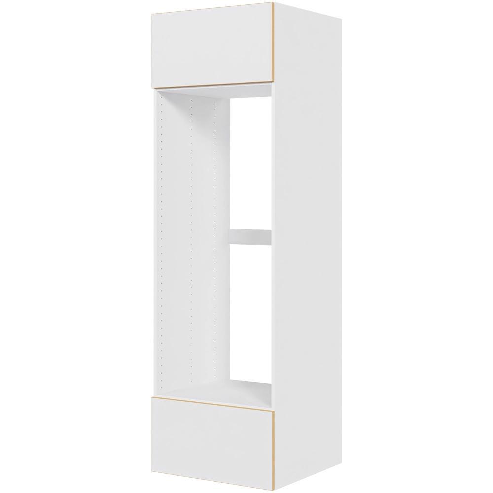 Multi-Living Køkken indbygningsskab i White/Oak Line til køl H: 195,2 cm D: 60,0 cm - Toplåge & skuffe med fuldudtræk/softluk - Bredde: 60 cm