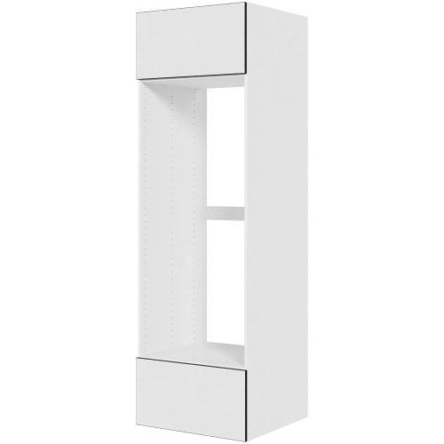 Kjøkken innbyggingsskap i Hvit/Sort linje for kjøleskap H: 195,2 cm D: 60,0 cm - korpus & skuff med fullt uttrekk/soft close - Bredde: 60 cm