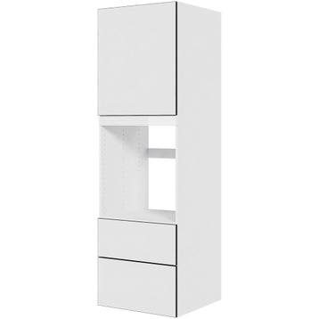 Kjøkken innbyggingsskap i Hvit/Sort linje for korpus H: 195,2 cm D: 60,0 cm - Delvis uttrekk/soft close - Bredde: 60 cm
