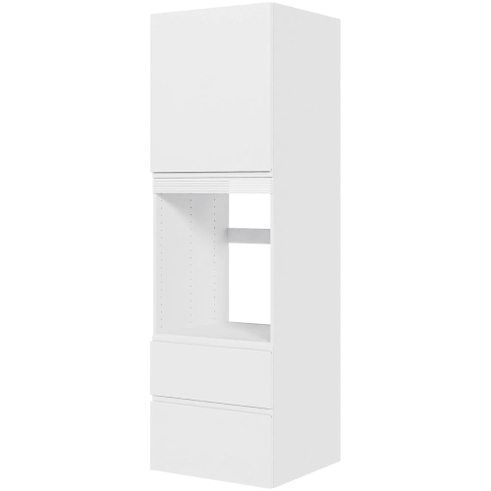 Multi-Living Indbygningsskab til ovn 60 cm med 3 hylder, alurist, låge og 2 skuffer - fuldudtræk