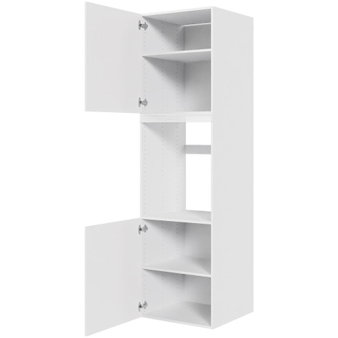 Multi-Living XL Indbygningsskab til ovn 60 cm med 4 hylder, alurist, fronttilpasning og 2 to-delte låger