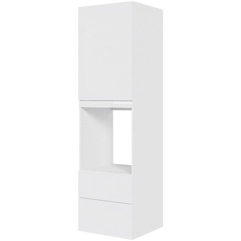 Multi-Living XL Indbygningsskab til ovn/microovn 60 cm med 3 hylder, alurist, låge og 2 skuffer - fuldudtræk