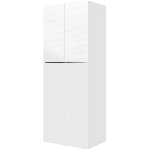 Multi-Living Ekstra højt combiskab  i Hvid Højglans H: 214,4 cm D: 60,0 cm - 2 låger inklusiv 4 hylde samt 1 oval bøjlestang. - Bredde: 80 cm