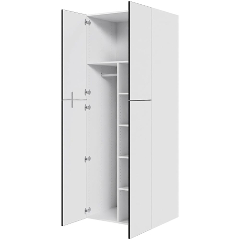 Multi-Living Ekstra højt combiskab  i White/Black line H: 214,4 cm D: 60,0 cm - 2 låger inklusiv 4 hylde samt 1 oval bøjlestang. - Bredde: 80 cm
