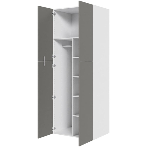 Multi-Living Ekstra højt combiskab  i Cibo Grigio H: 214,4 cm D: 60,0 cm - 2 låger inklusiv 4 hylde samt 1 oval bøjlestang. - Bredde: 80 cm