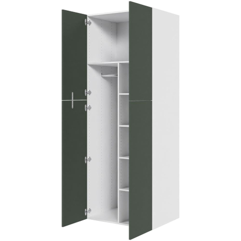 Multi-Living Ekstra højt combiskab  i Cibo Verde H: 214,4 cm D: 60,0 cm - 2 låger inklusiv 4 hylde samt 1 oval bøjlestang. - Bredde: 80 cm