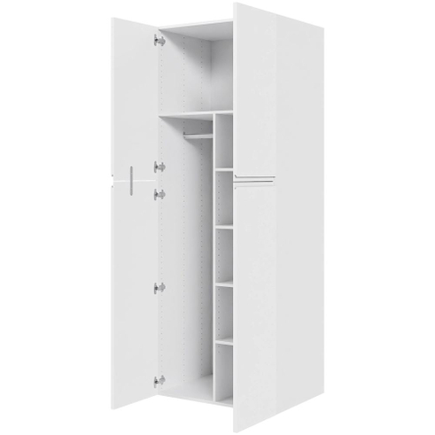 Multi-Living XL Combiskab 80 cm med 4 hylder, bøjlestang og 2 to-delte låger
