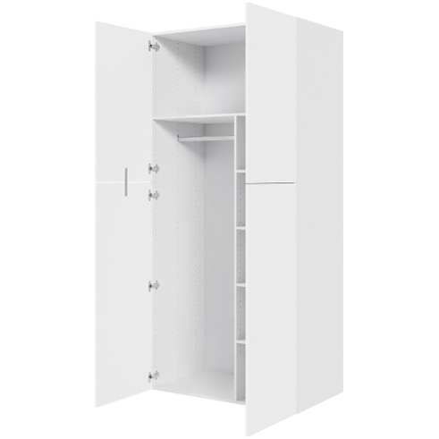Multi-Living Ekstra højt combiskab  i Cibo Bianco H: 214,4 cm D: 60,0 cm - 2 låger inklusiv 4 hylde samt 1 oval bøjlestang. - Bredde: 100 cm