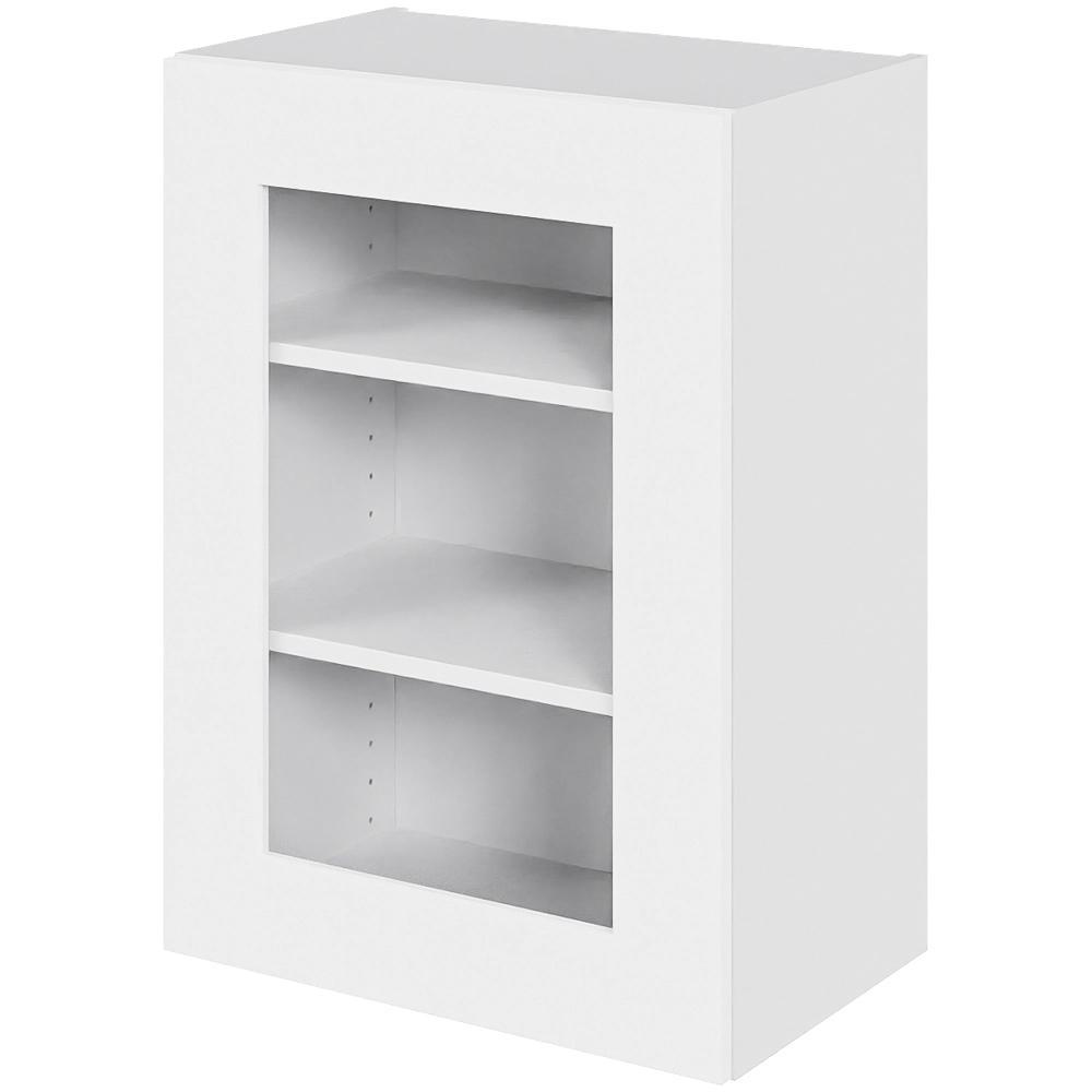 Multi-Living Køkken vitrineskab i Cibo Bianco overskab H: 70,4 cm D: 34,0 cm - Låge med klart glas inklusiv 2 hylder - Bredde: 50 cm