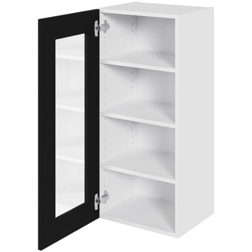 Multi-Living Høj vitrineskab 40 cm med 3 hylder og låge i klar glas