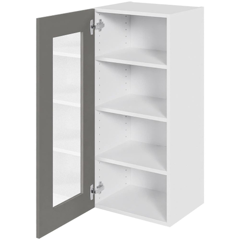 Multi-Living Høj vitrineskab 40 cm med 3 hylder og låge i klar glas