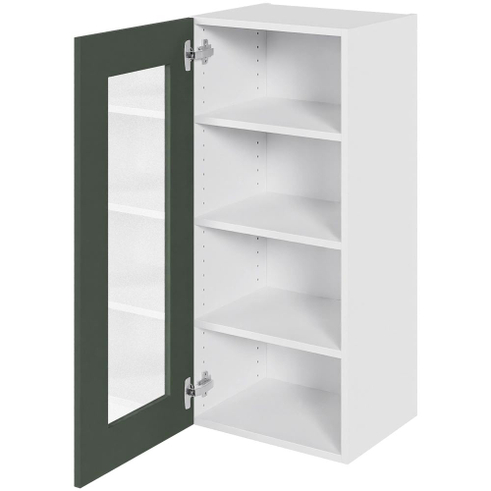Multi-Living Høj vitrineskab 40 cm med 3 hylder og låge i klar glas