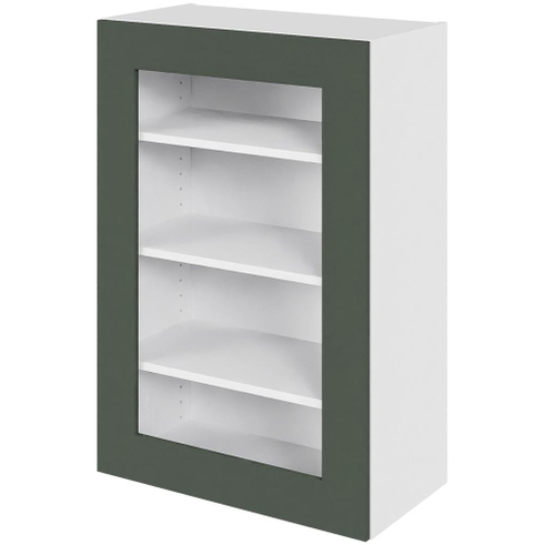 Multi-Living Køkken vitrineskab i Cibo Verde overskab H: 89,6 cm D: 34,0 cm - Låge med klart glas inklusiv 2 hylder - Bredde: 60 cm