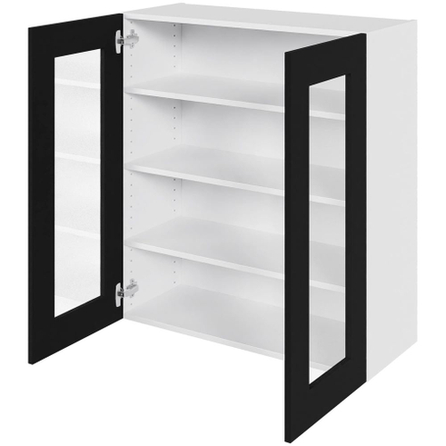 Multi-Living Høj vitrineskab 80 cm med 3 hylder og låge i klar glas
