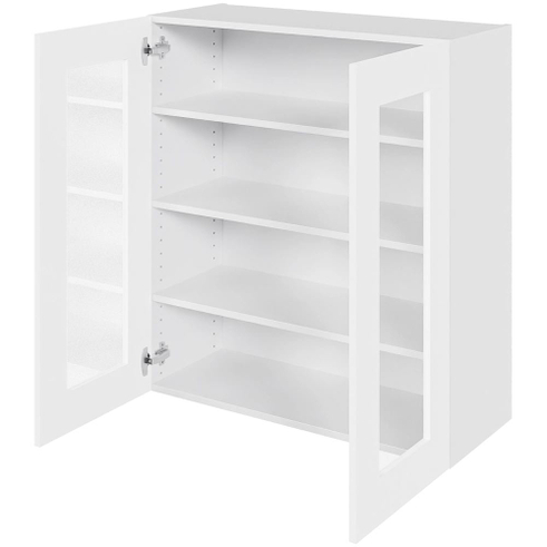 Multi-Living Høj vitrineskab 80 cm med 3 hylder og låge i klar glas