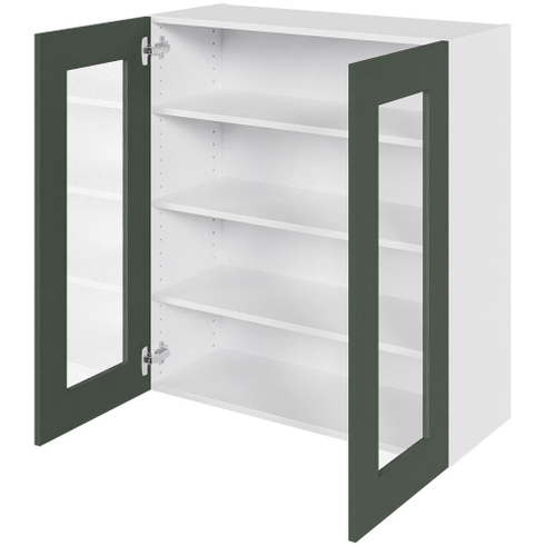 Multi-Living Høj vitrineskab 80 cm med 3 hylder og låge i klar glas