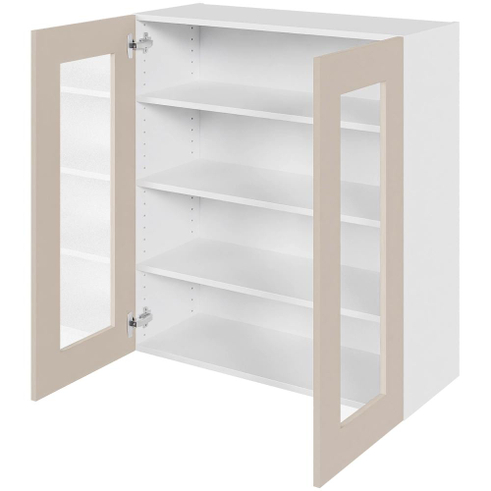 Multi-Living Høj vitrineskab 80 cm med 3 hylder og låge i klar glas
